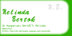 melinda bertok business card